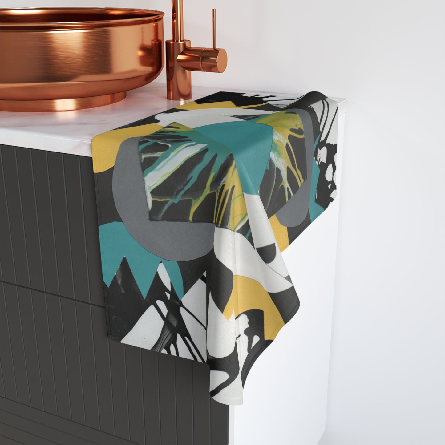 Colorful Hand Towel - Modern Original Design - "Icebreaker" from The Pamela Gene Designs Collection!