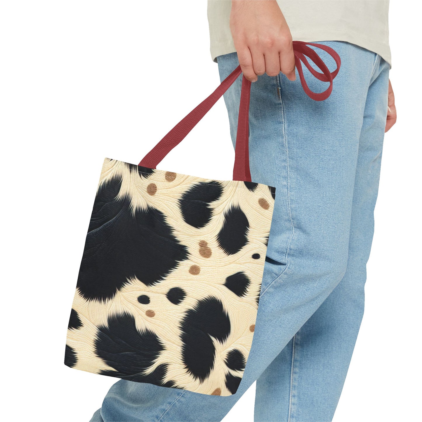 Cow Print Tote Bag -Animal Print Shopping Bag, Beach Tote, Gift for Animal Lovers, Everyday Carryall, Trendy Handbag