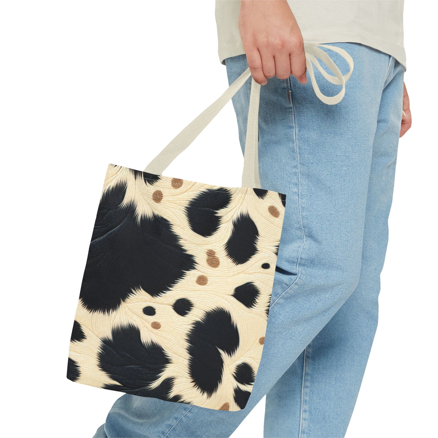 Stylish Cow Print Tote Bag - Chic Reusable Shopping Bag, Beach Tote, Gift for Animal Lovers, Everyday Carryall, Trendy Handbag