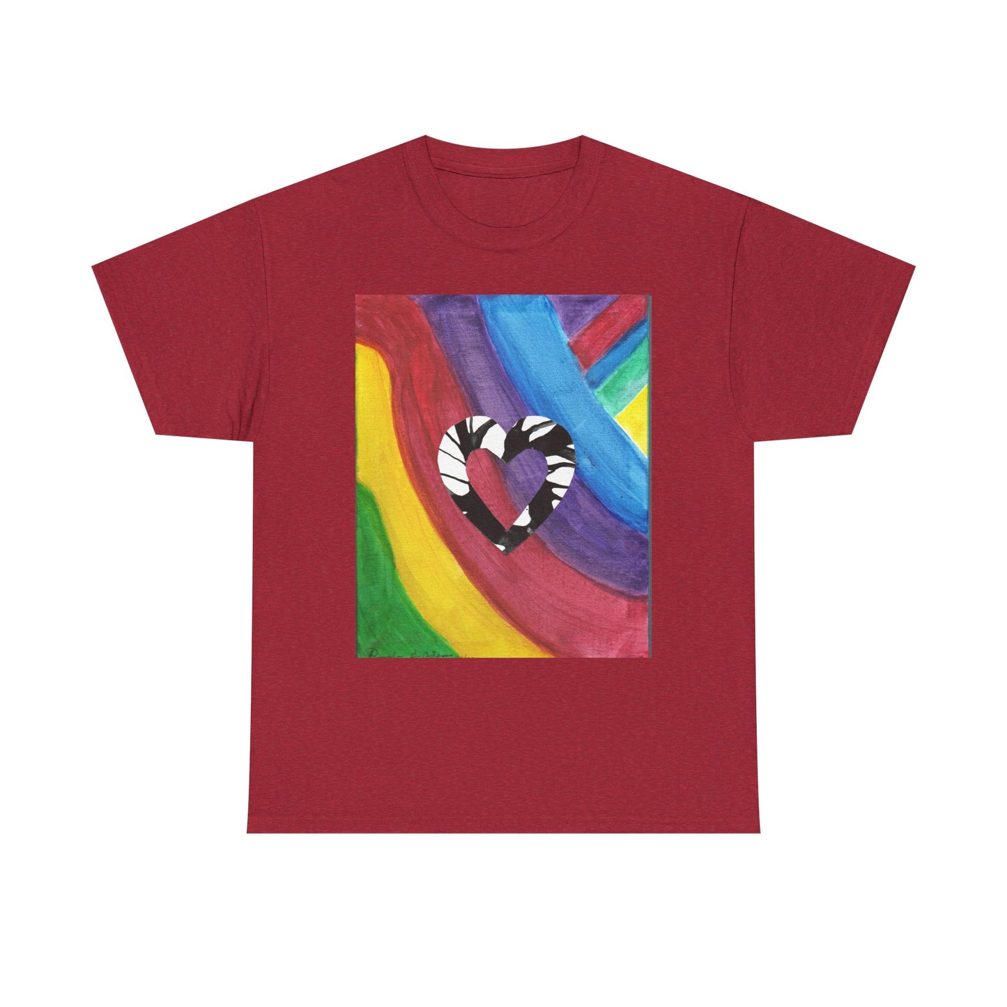 Rainbow Heart Unisex Tee Shirt - Original Artwork by Pamela Gene Designs
