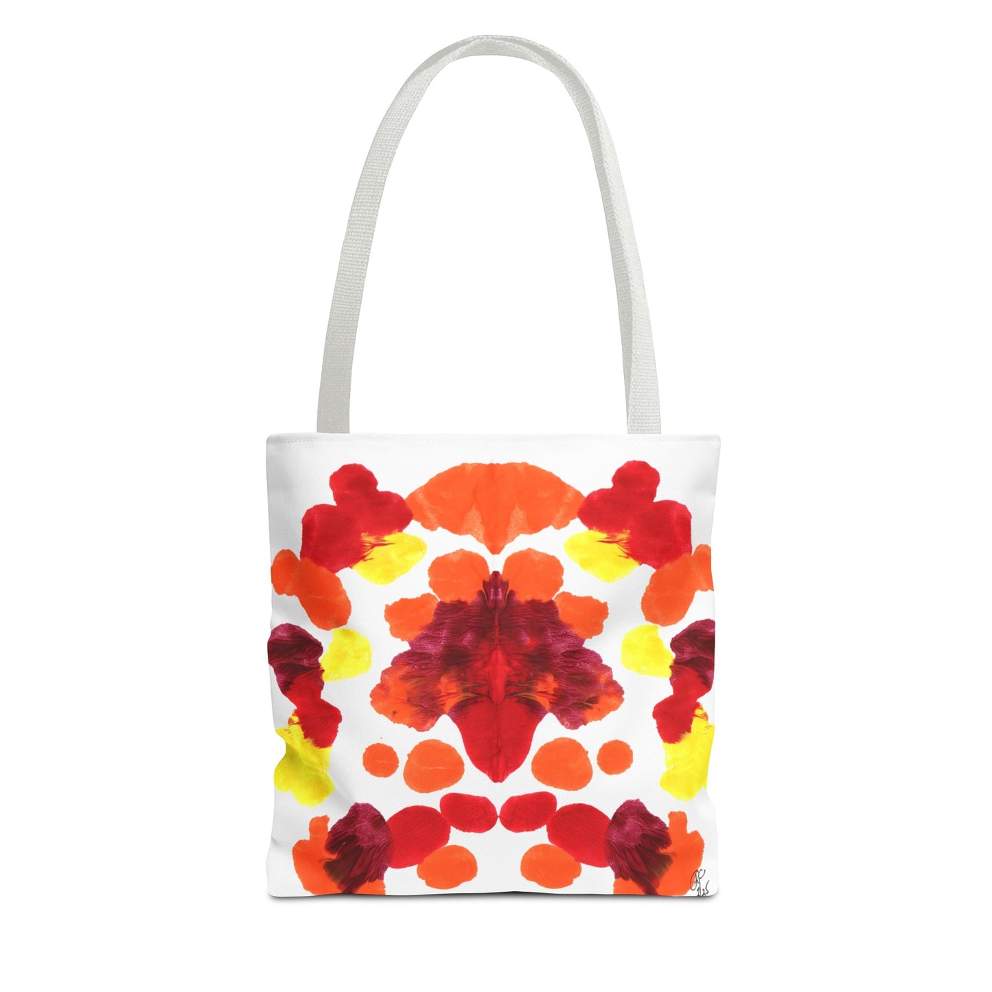 Canvas Tote Bag with Symmetrical Abstract Print