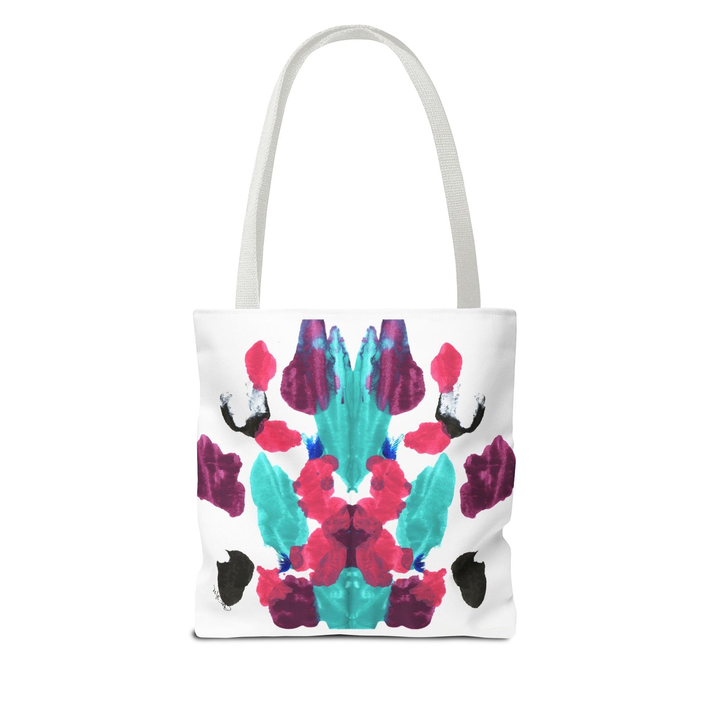 Abstract Art Tote Bag with Custom Handle Colors