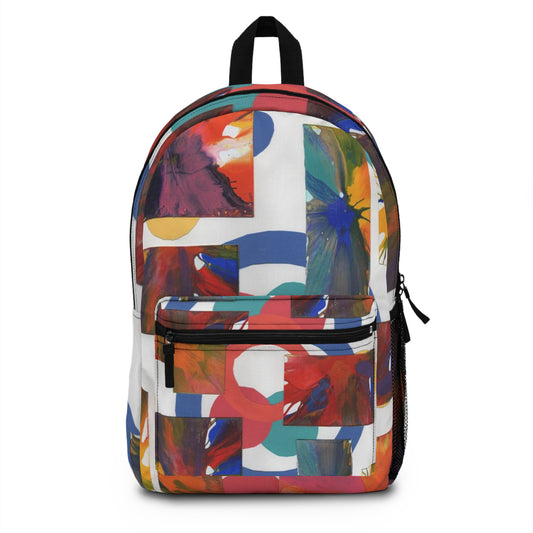 Artistic Abstract Backpack, Colorful School Bag, Trendy Daypack, Unique Travel Backpack, Stylish Kids' Bag, Vibrant Design Rucksack