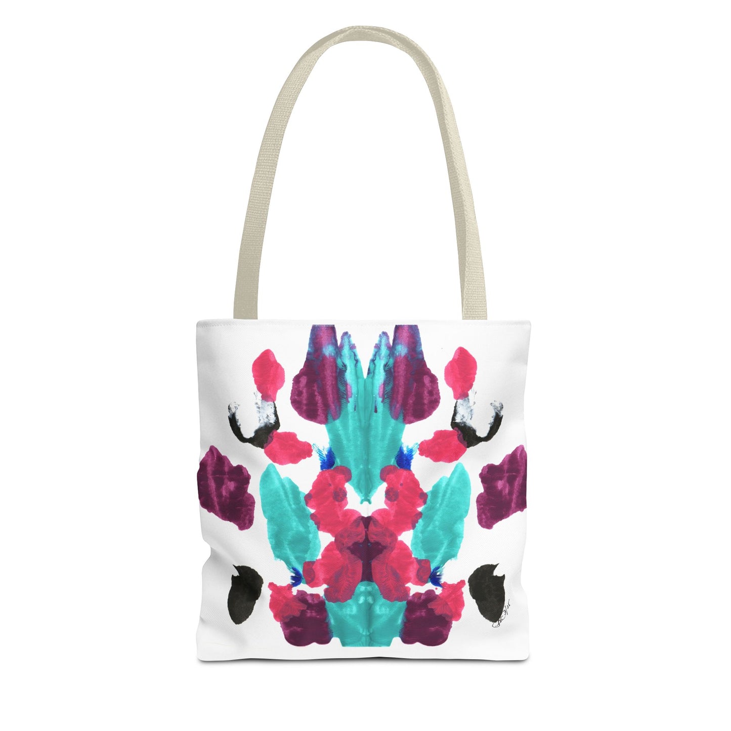 Abstract Art Tote Bag with Custom Handle Colors
