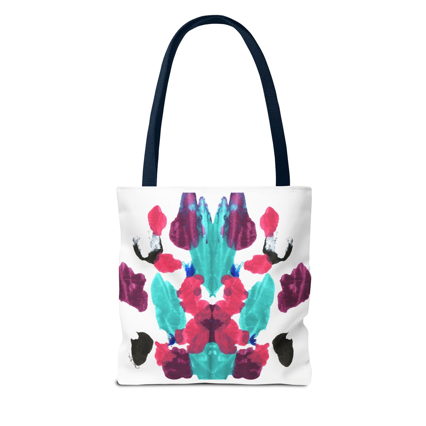 Abstract Art Tote Bag with Custom Handle Colors