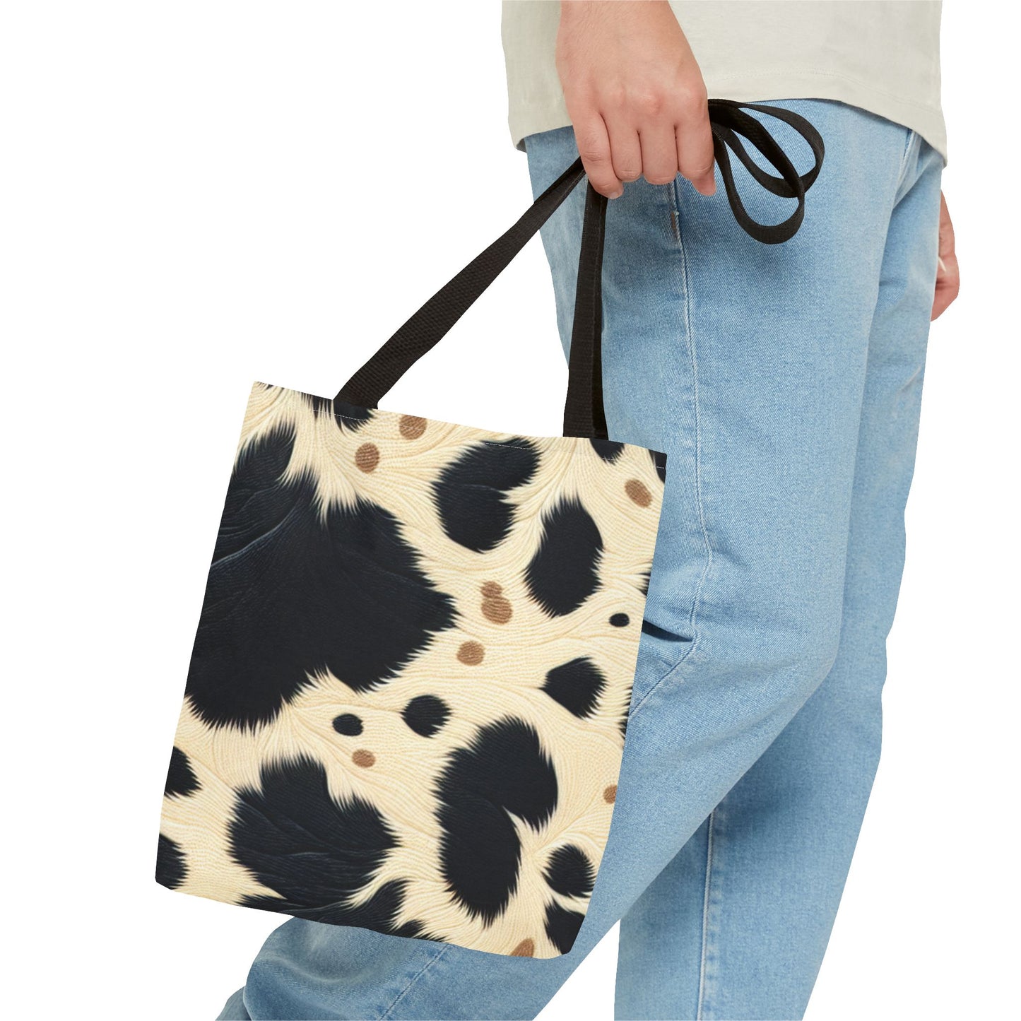 Cow Print Tote Bag -Animal Print Shopping Bag, Beach Tote, Gift for Animal Lovers, Everyday Carryall, Trendy Handbag