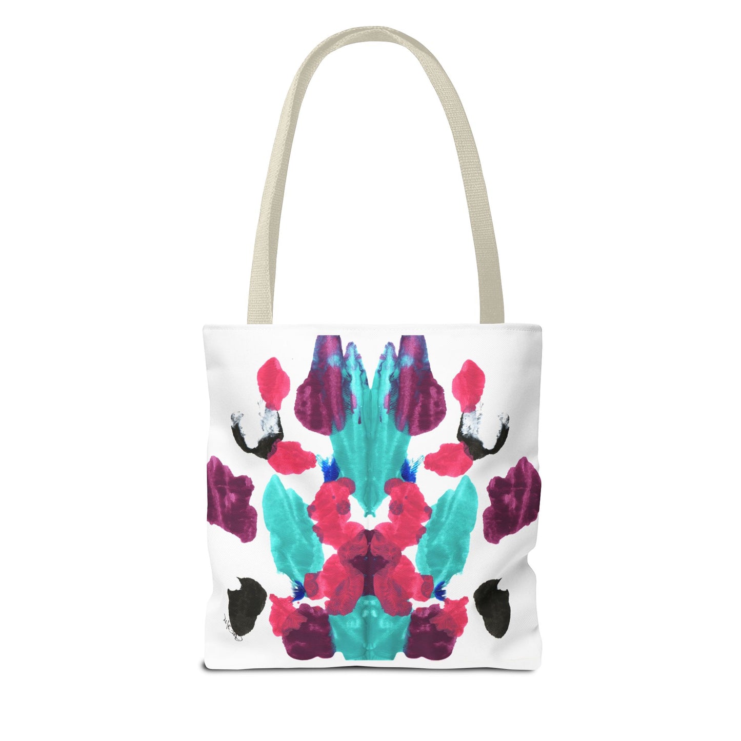 Abstract Art Tote Bag with Custom Handle Colors