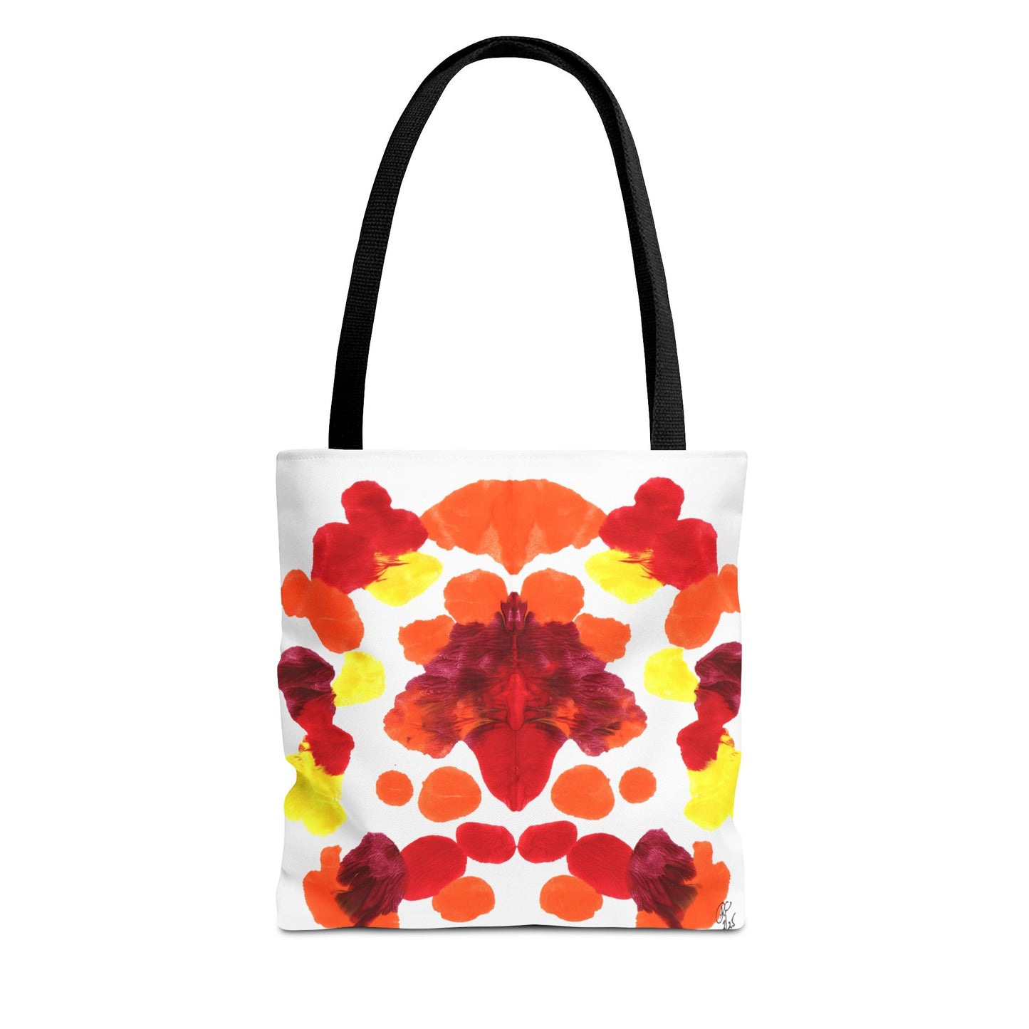 Canvas Tote Bag with Symmetrical Abstract Print