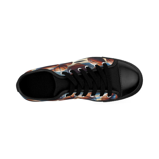 Basketball Graphic Women's Sneakers, Sporty Kicks for Athletes, Fun Workout Footwear, Unique Gift for Basketball Fans, Stylish Casual Shoes