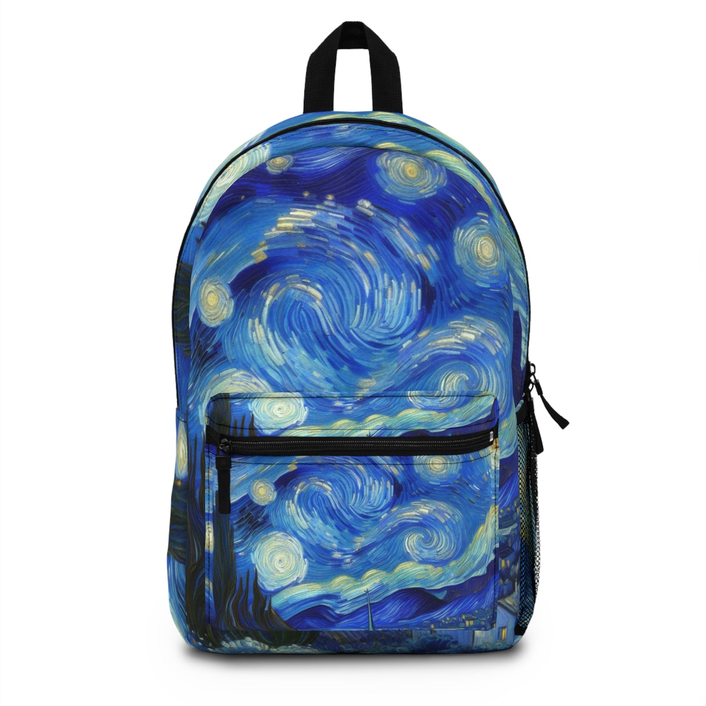 Artistic Starry Night Backpack, Blue Cosmic Backpack, School Bag, Gift for Art Lovers, Travel Backpack