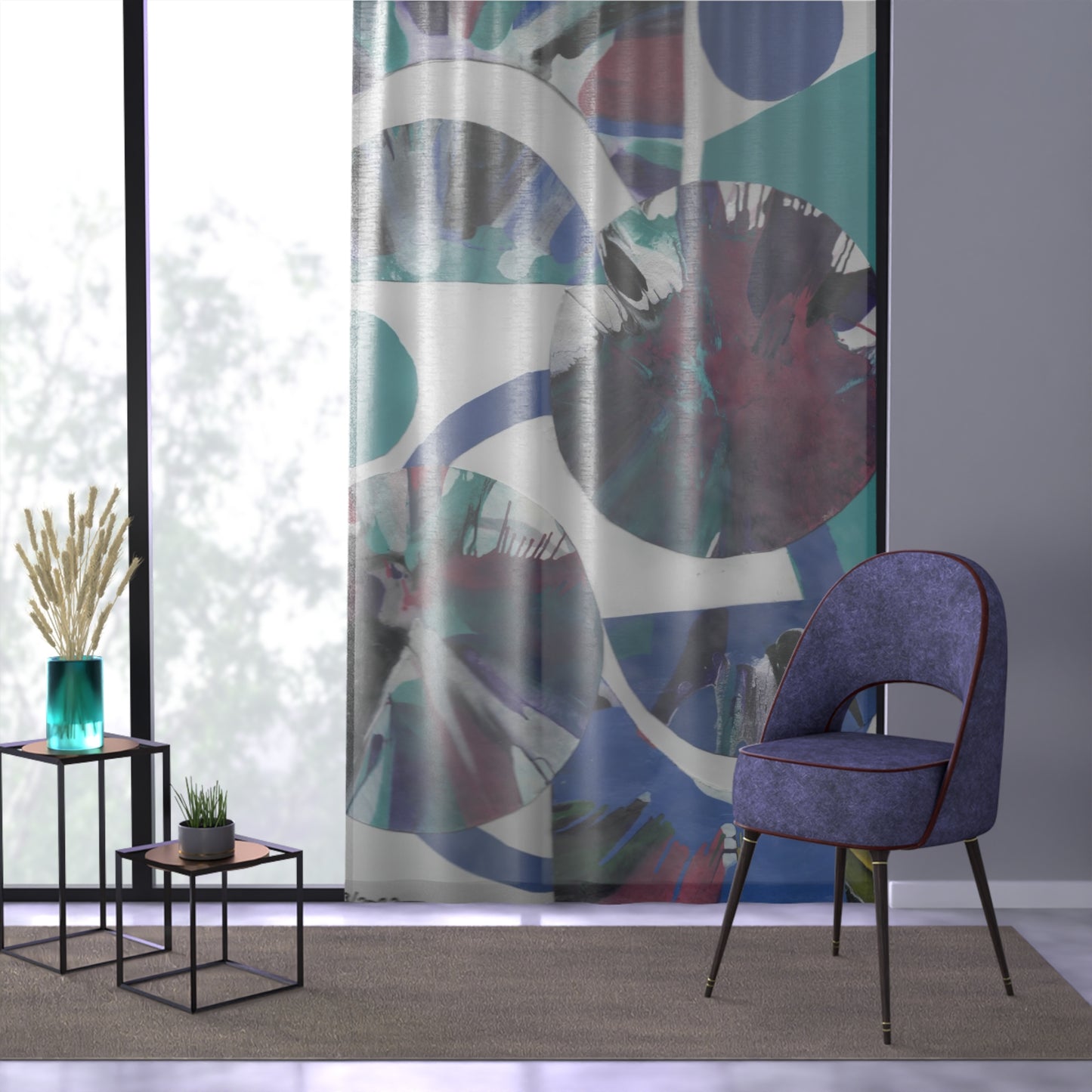 Elegant Sheer Window Curtains - Original Artwork - Pamela Gene Designs