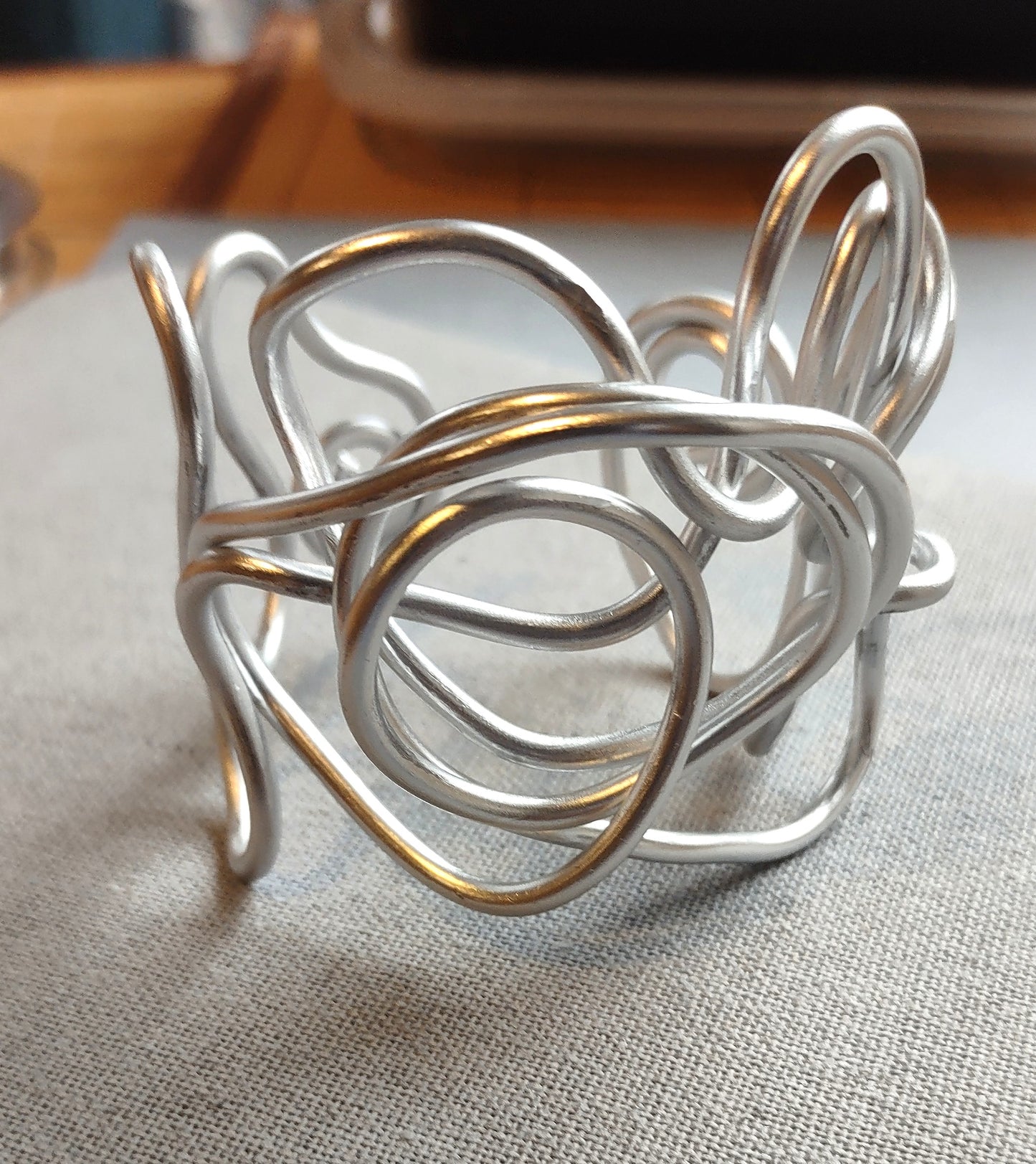 Anodized Aluminum Swirl Cuff Bracelet