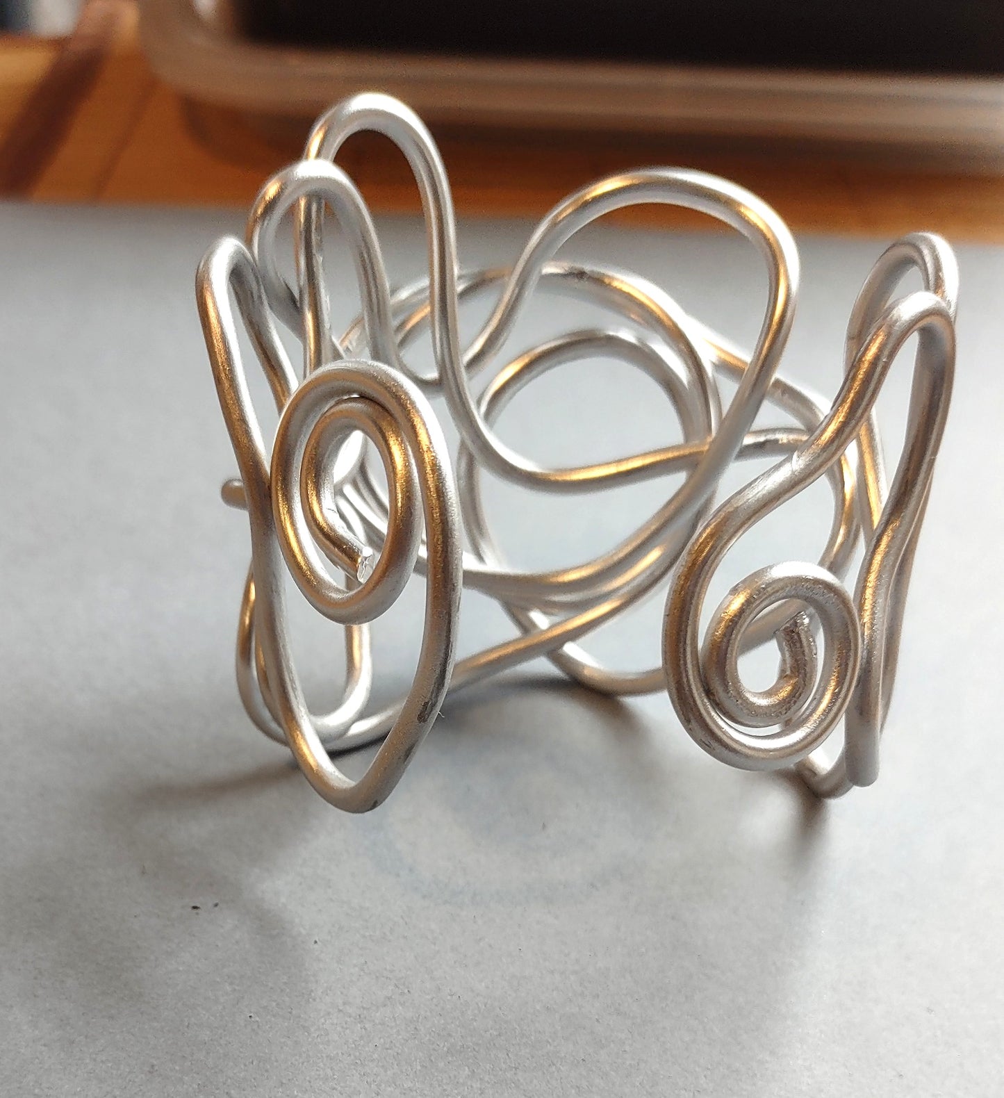 Anodized Aluminum Swirl Cuff Bracelet