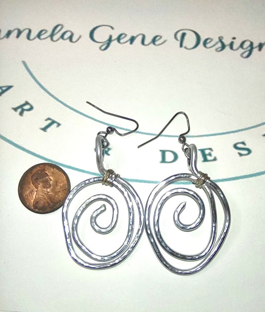 Hammered Silver Hoops - Aluminum Onion Hoops