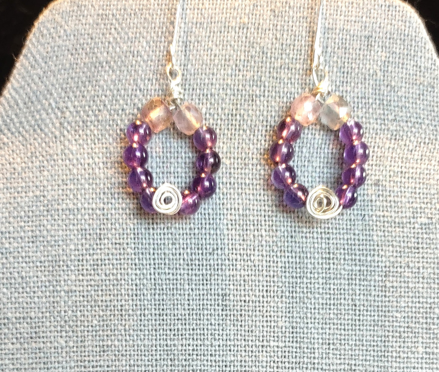 Amethyst Hoop Earrings