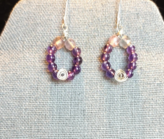 Amethyst Hoop Earrings