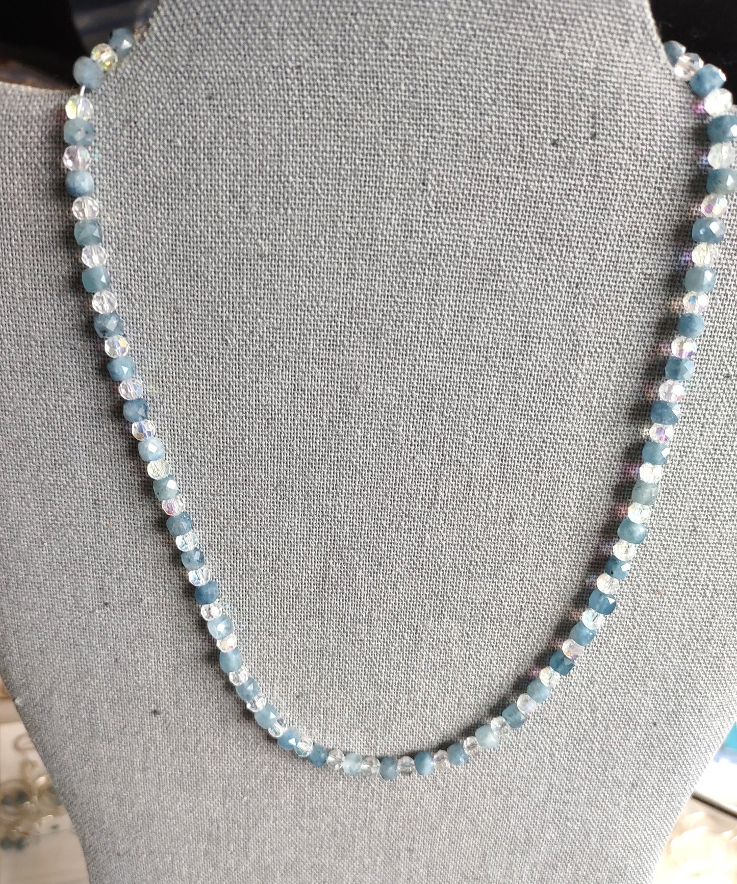 Collarbone Necklace Set - Blue Aquamarine