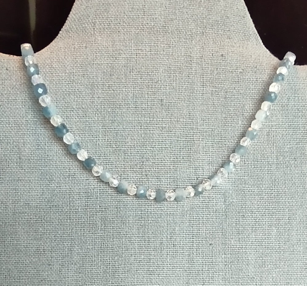 Collarbone Necklace Set - Blue Aquamarine