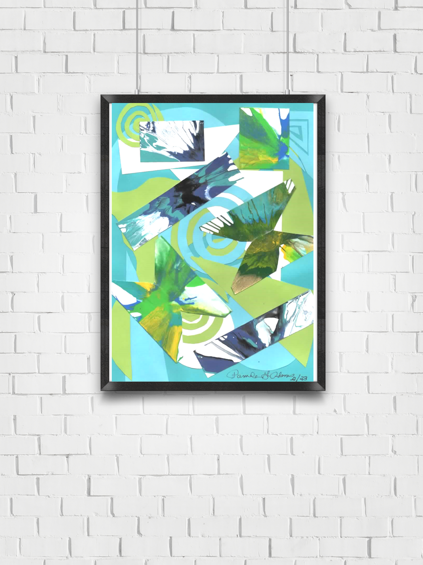 Butterfly Breeze - Women's Boxy Tee — Abstract Green Blue Floral Graphic by Pamela Gene Designs