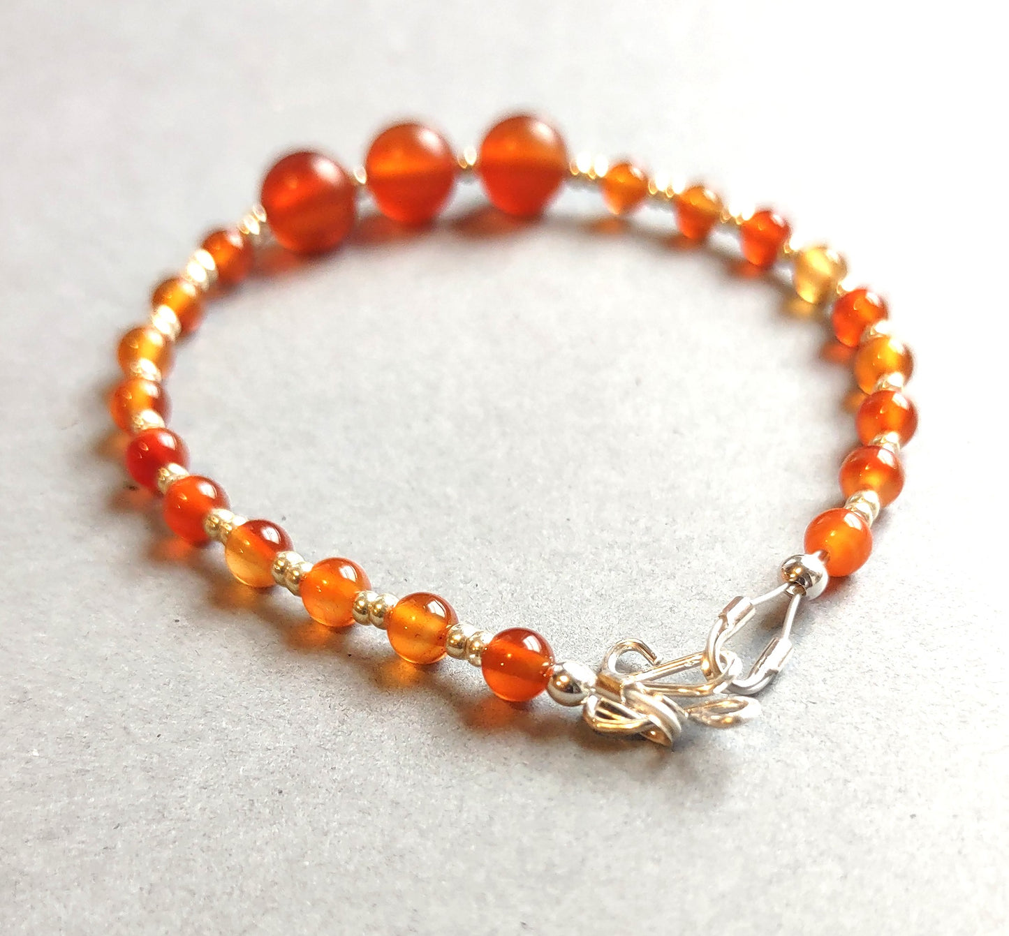 Carnelian Bracelet — Sterling Silver