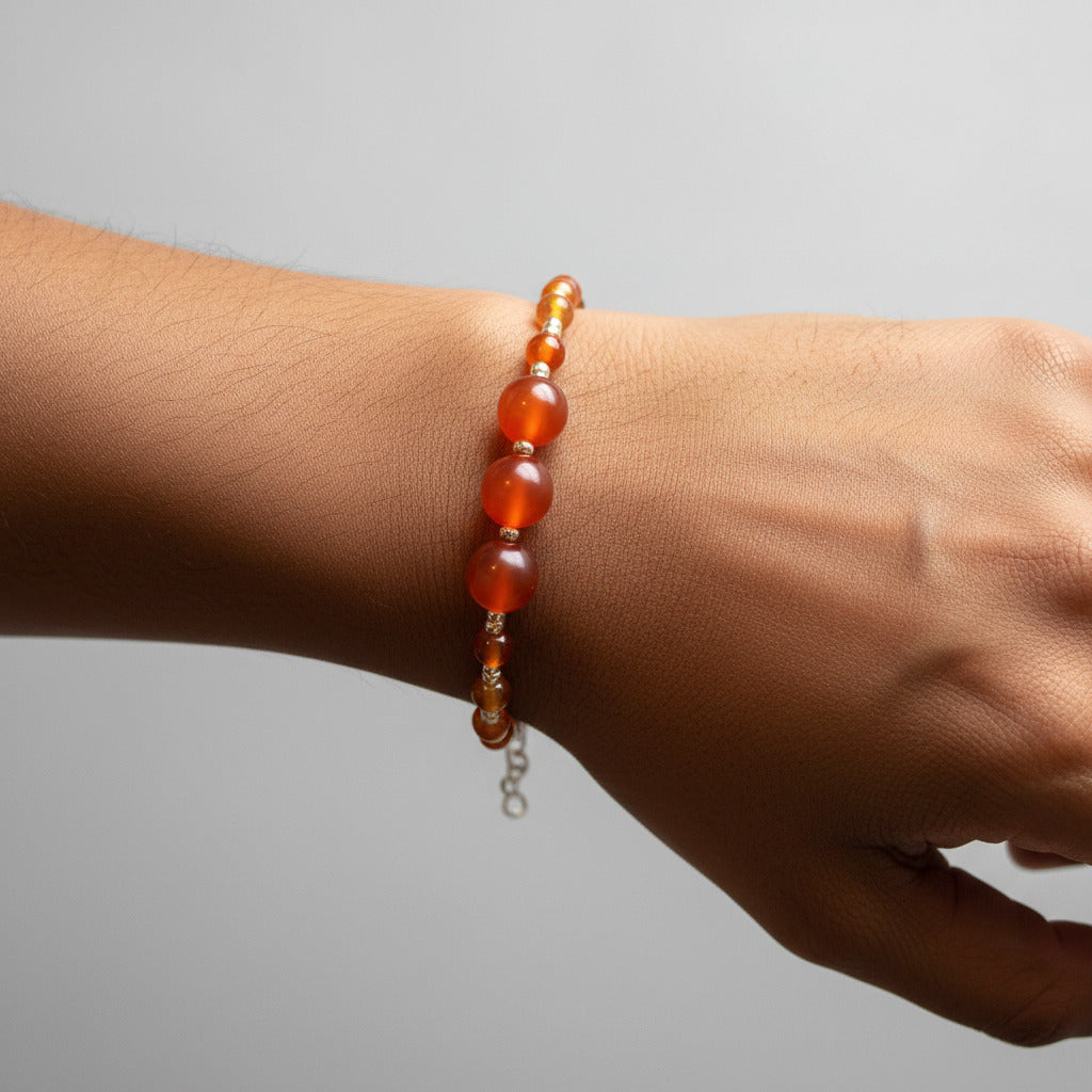 Carnelian Bracelet — Sterling Silver