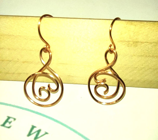 Copper Wire Dangle Earring - Cute Square Copper Wire Earring
