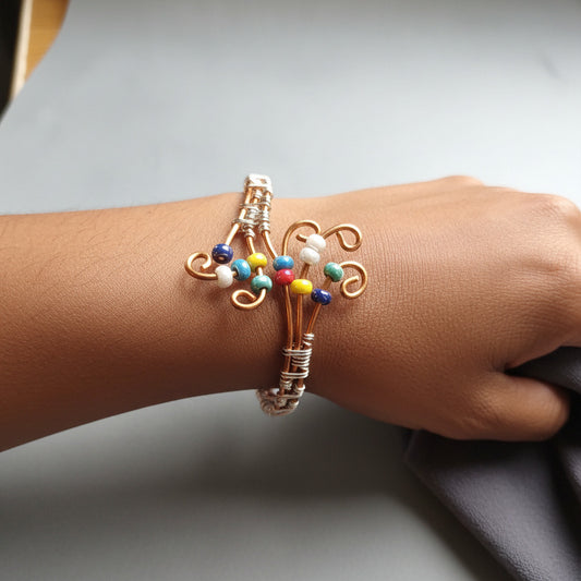 Copper wire wrapped bracelet