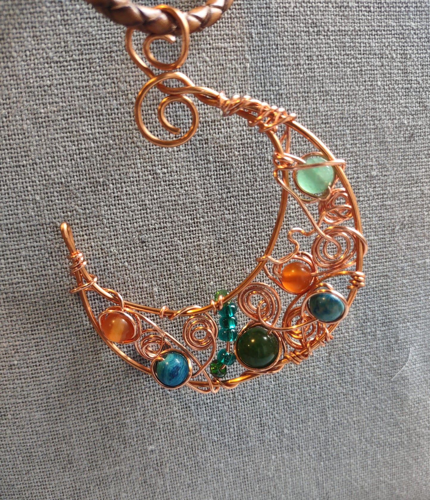 Copper Crescent Moon Pendant