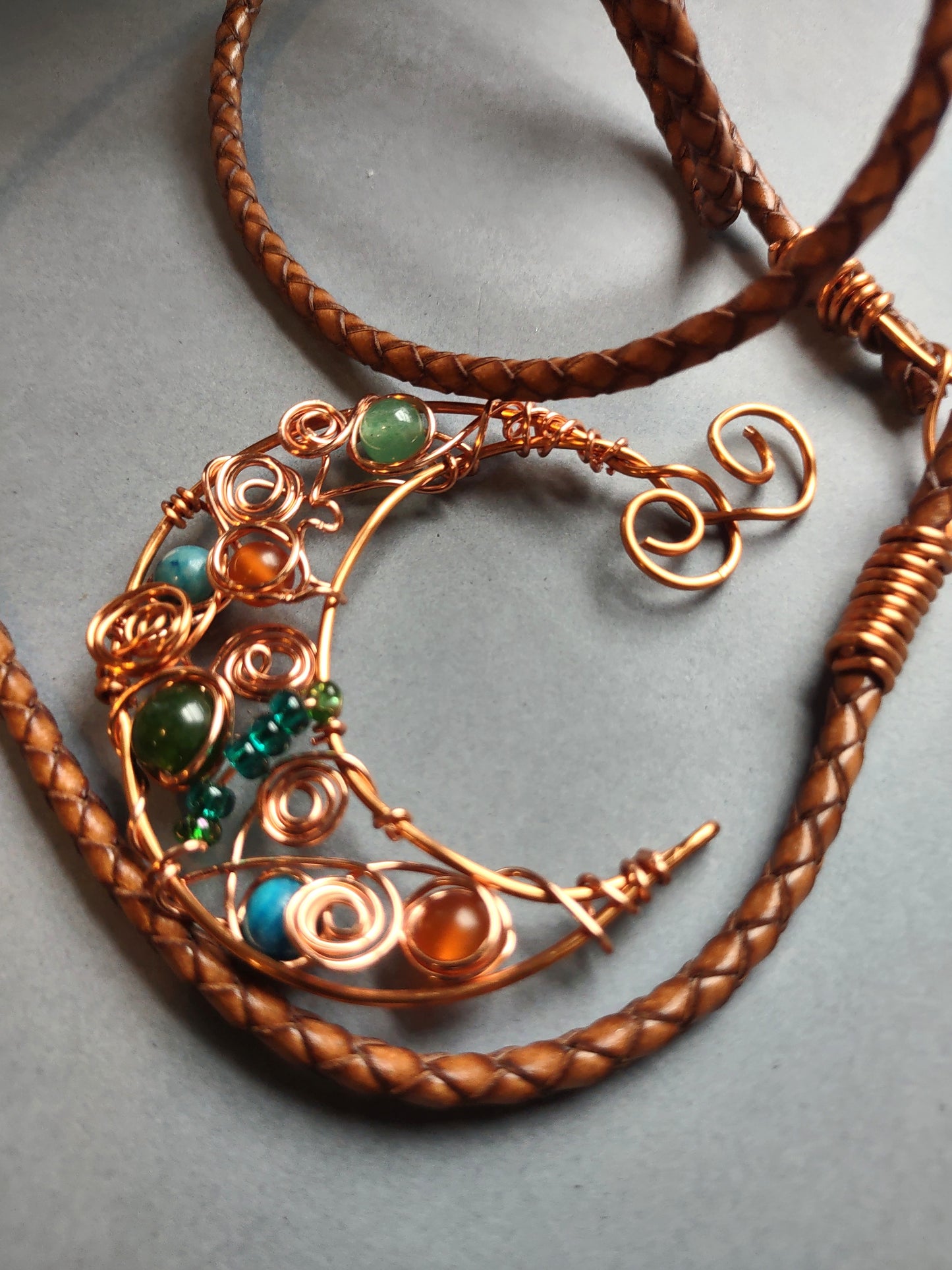 Copper Crescent Moon Pendant