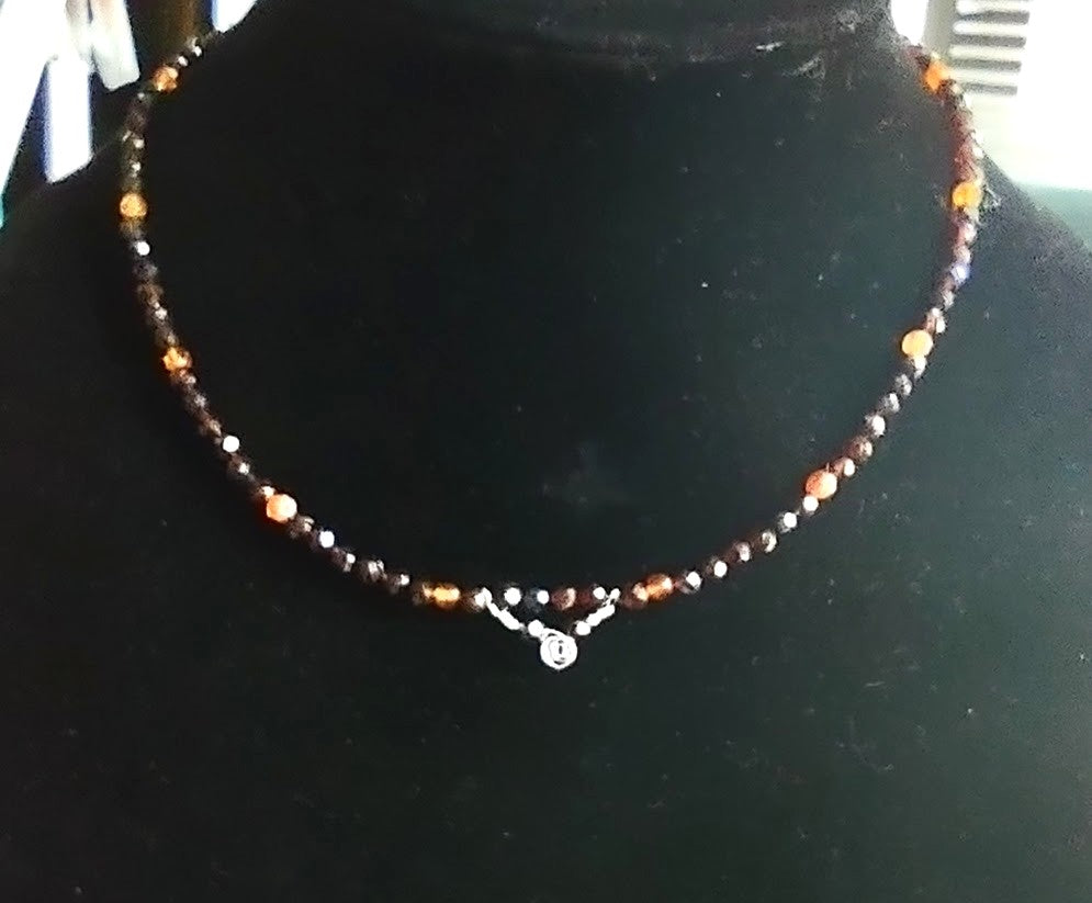 Collarbone Necklace - Garnet & Carnelian