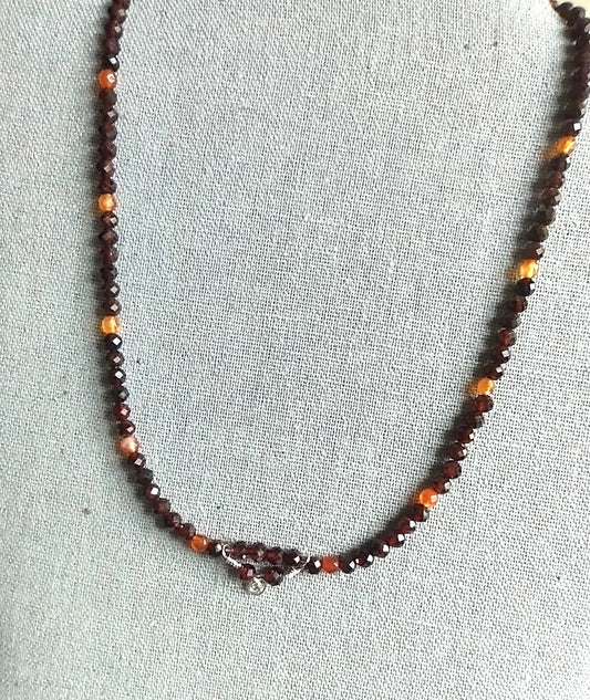 Collarbone Necklace - Garnet & Carnelian