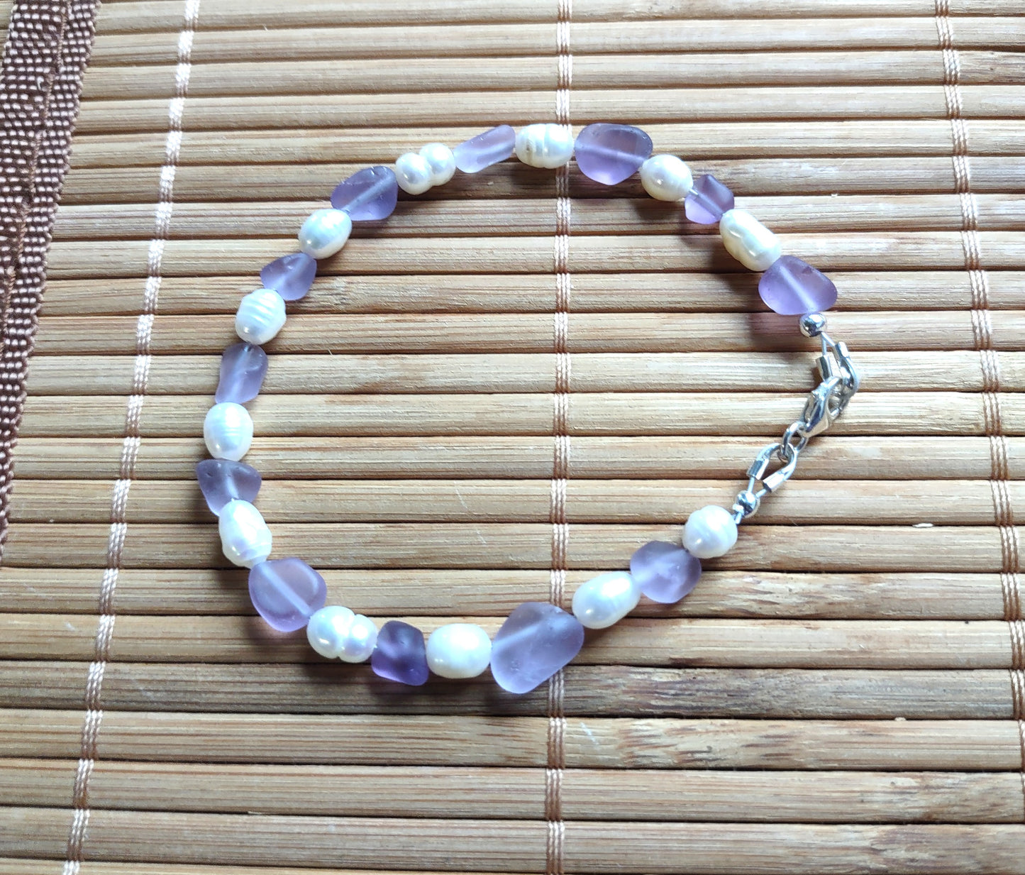 Lavender Amethyst & Freshwater Pearl Bracelet