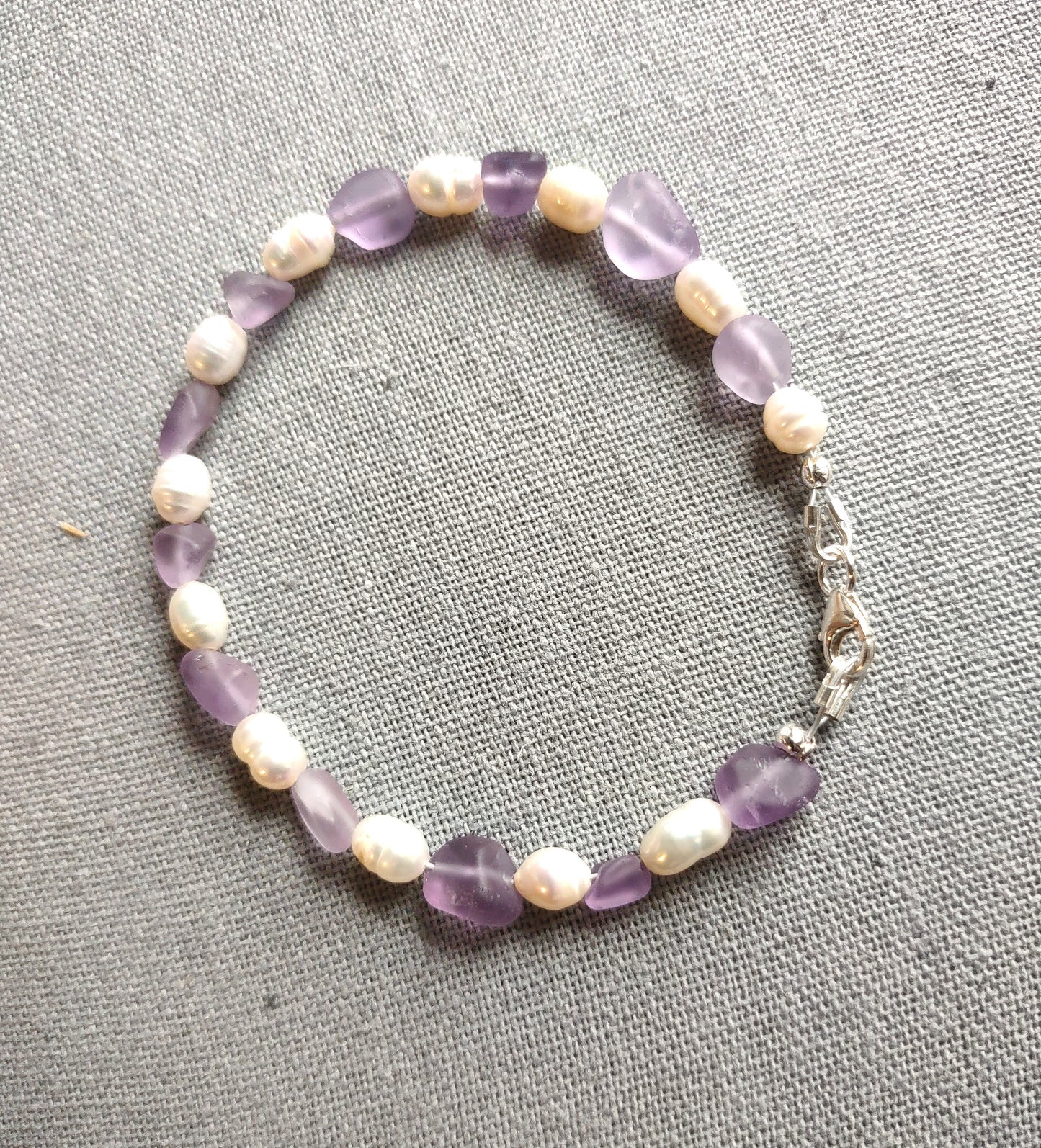 Lavender Amethyst & Freshwater Pearl Bracelet
