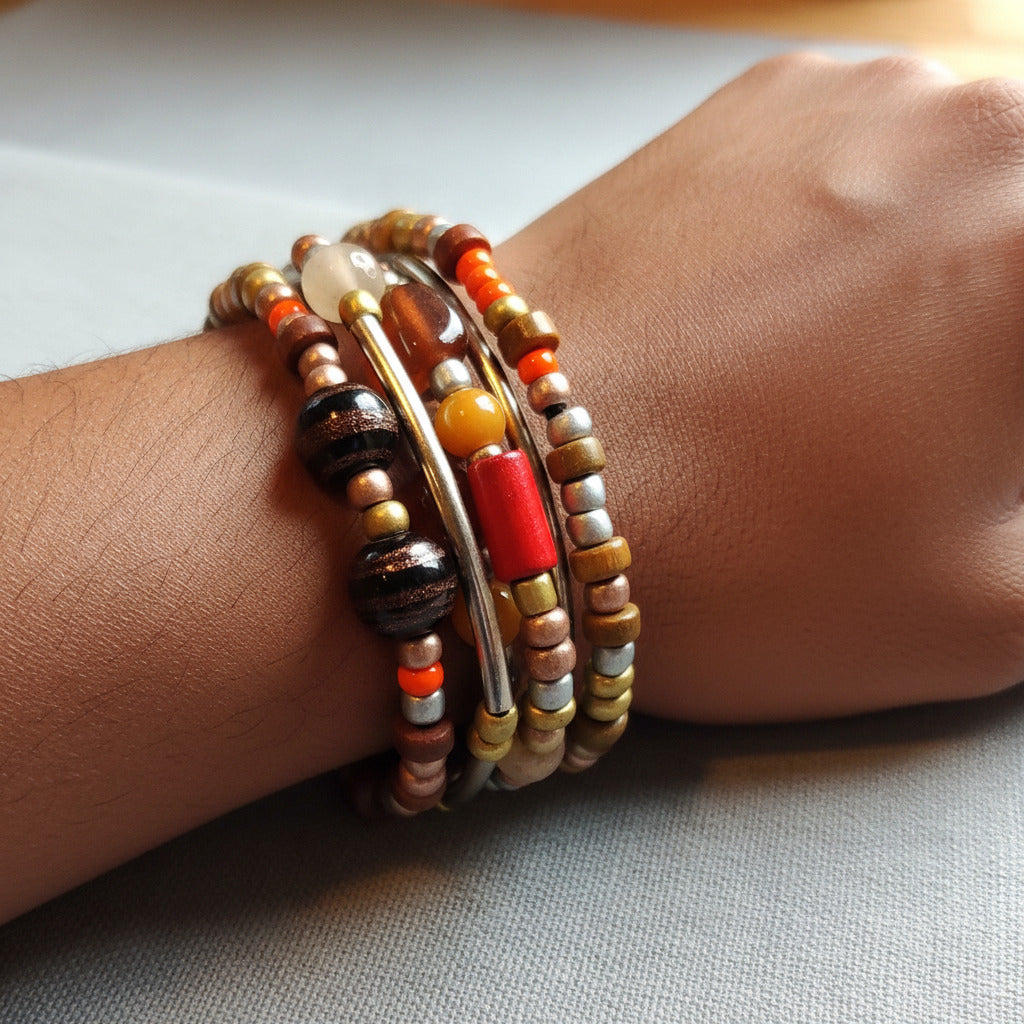 Stacked/Memory Wire Bracelet - 4 strands