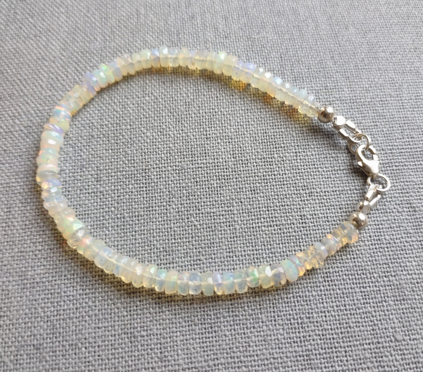 Ethiopian Opal Handmade Sterling Silver Bracelet