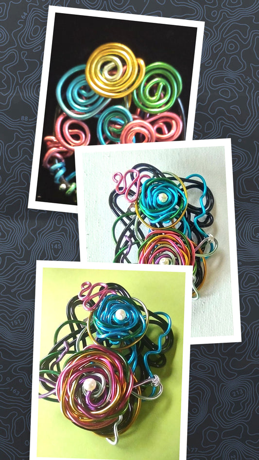 Rose Wire Art Pin - Aluminum  Wire Art Pin