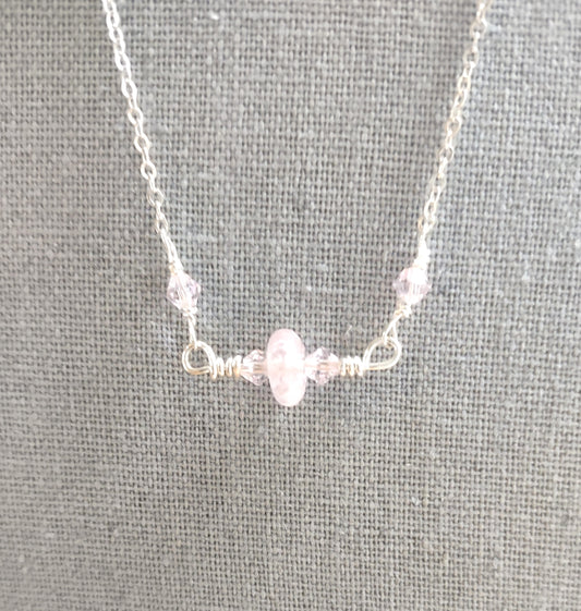 Birthstone Bar Pendant Necklace - Sterling Silver