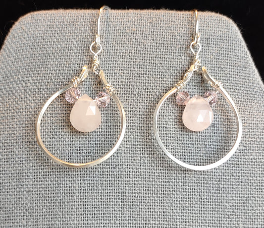 Rose Quartz Briolette Earrings - October Heat