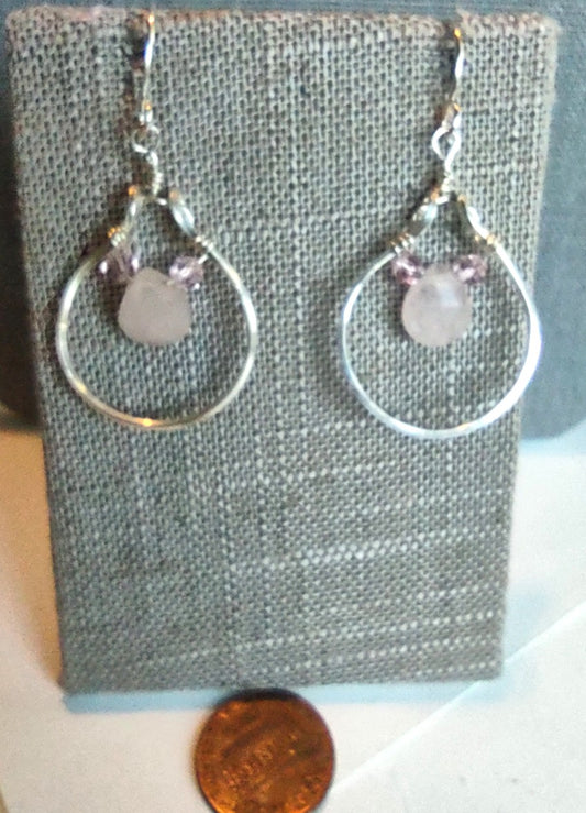 Rose Quartz Briolette Earrings - October Heat