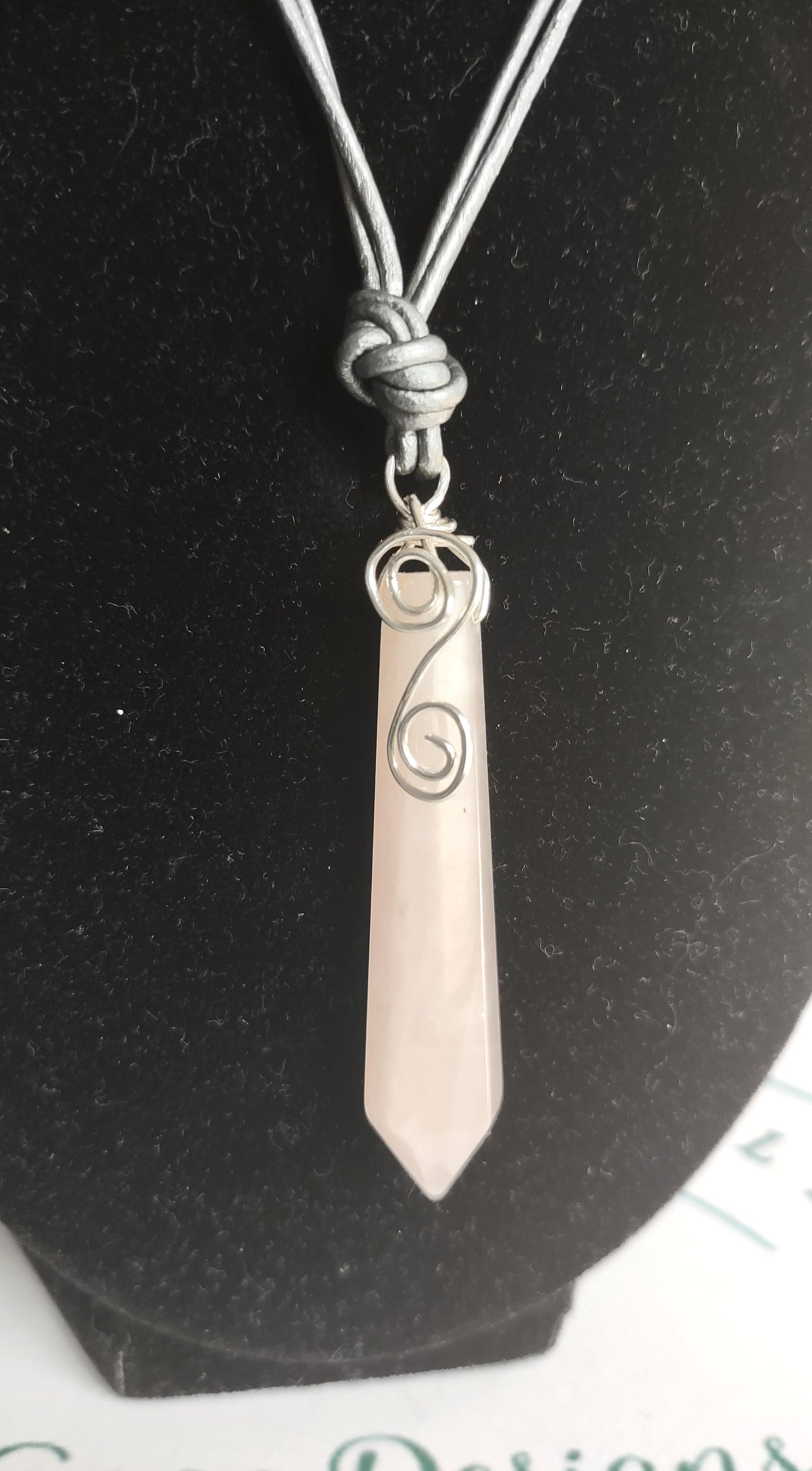 Rose Quartz Pendant - Octobert Birthstone - Great Birthday Gift - October Heat