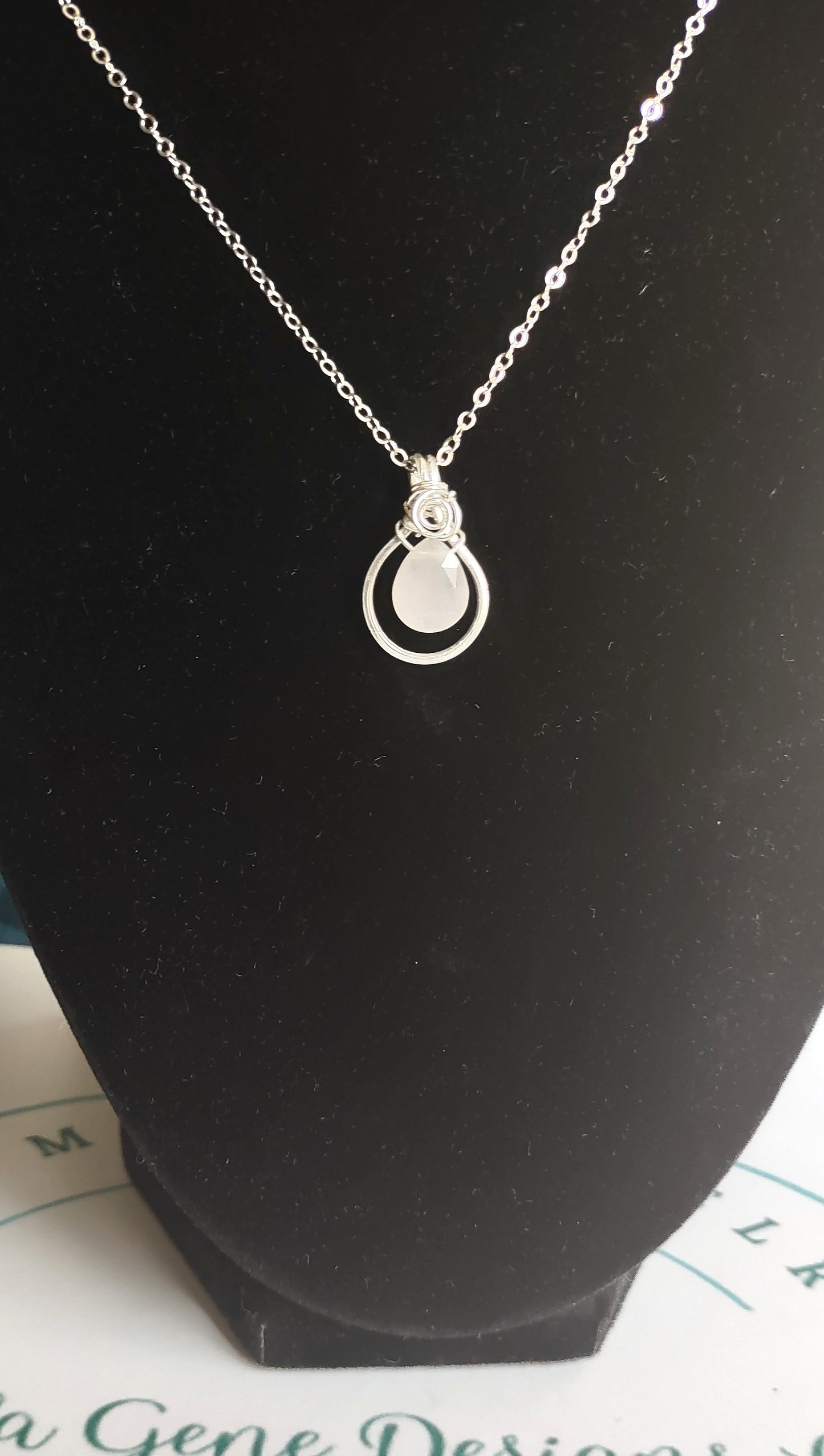 Rose Quartz Minimalist Pendant - October Heat - Pamela Gene Designs