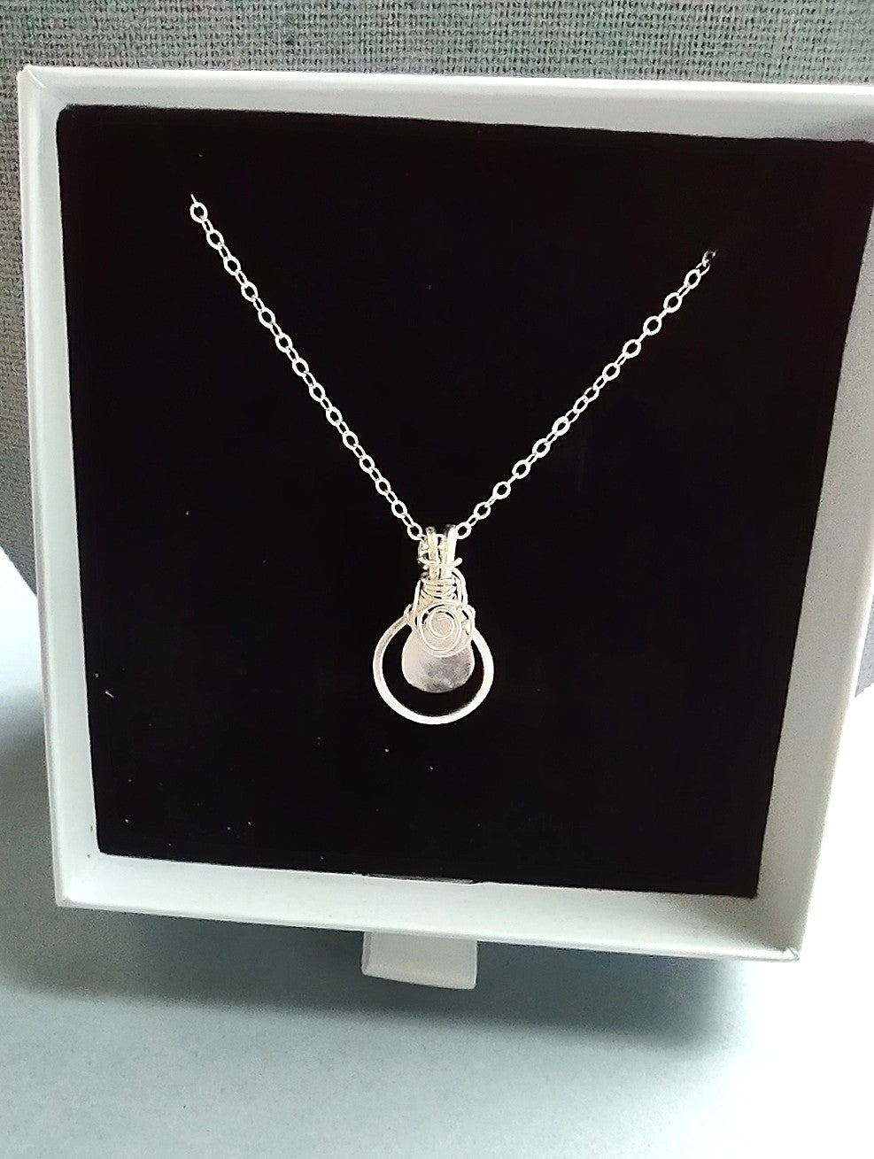 Rose Quartz Pendant Sterling Silver Necklace