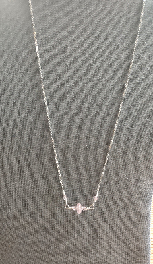Birthstone Bar Pendant Necklace - Sterling Silver