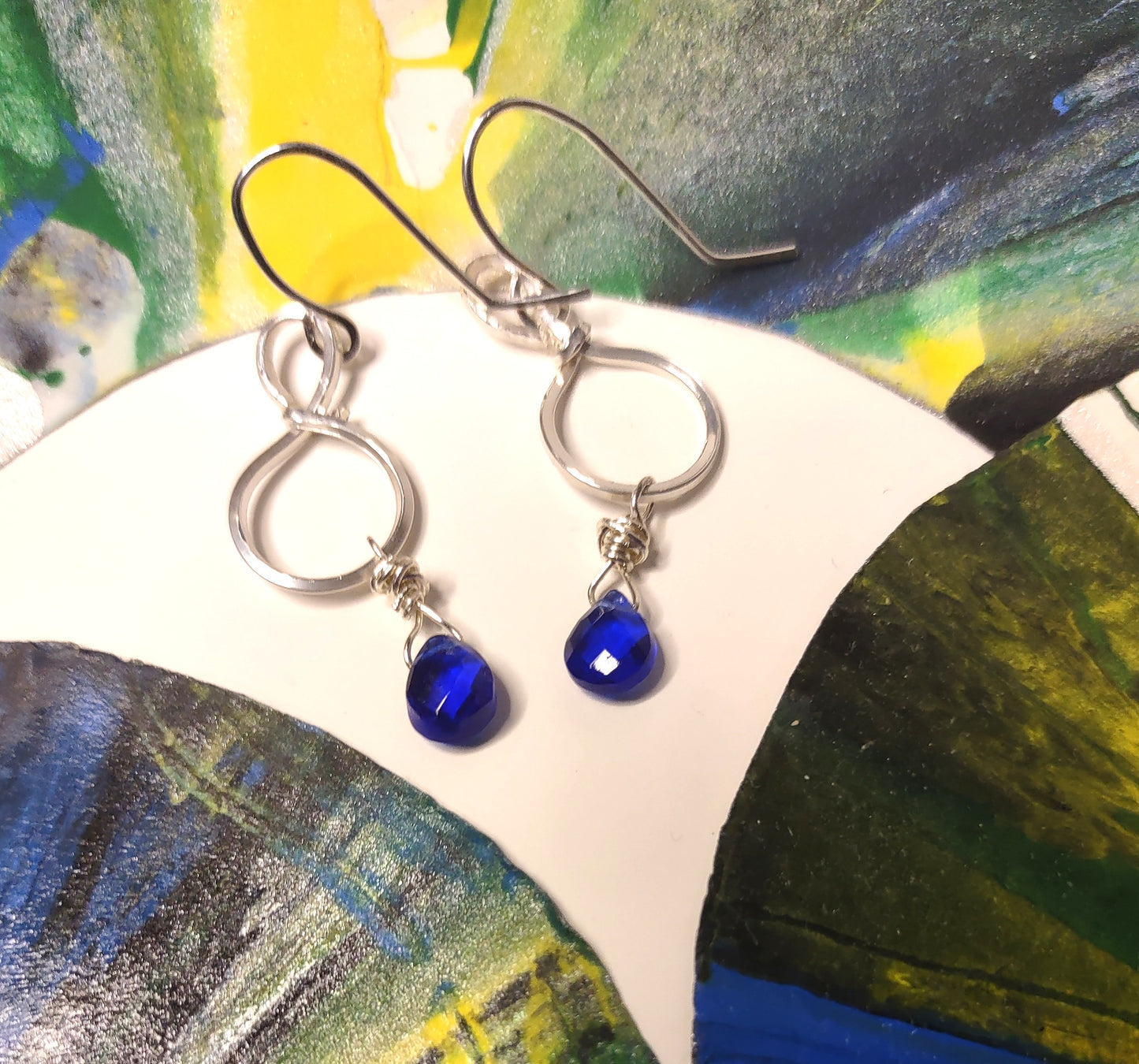 September Blues - Sapphire Crystal Briolette Earrings