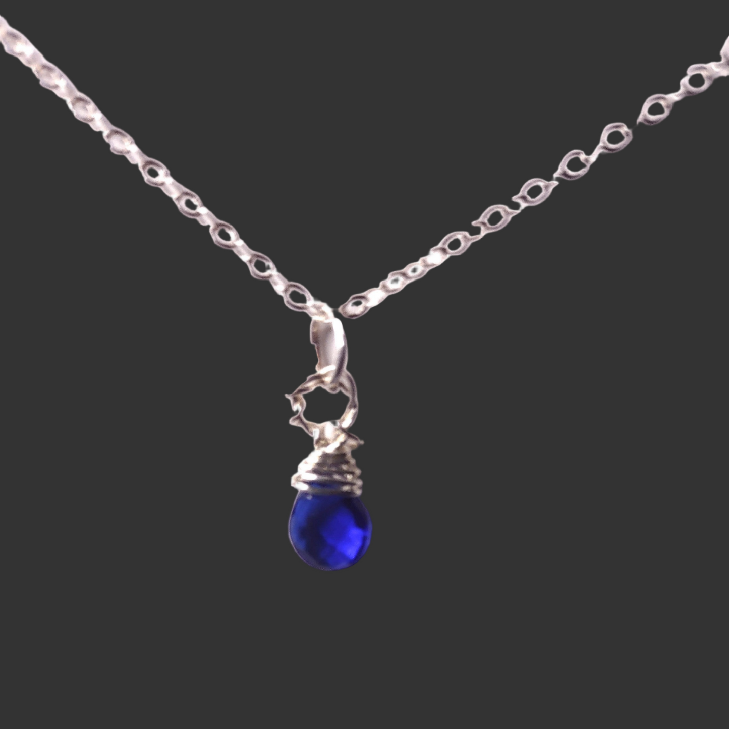 Birthstone Month Pendant - Blue Crystal Briolette Pendant - September Blues