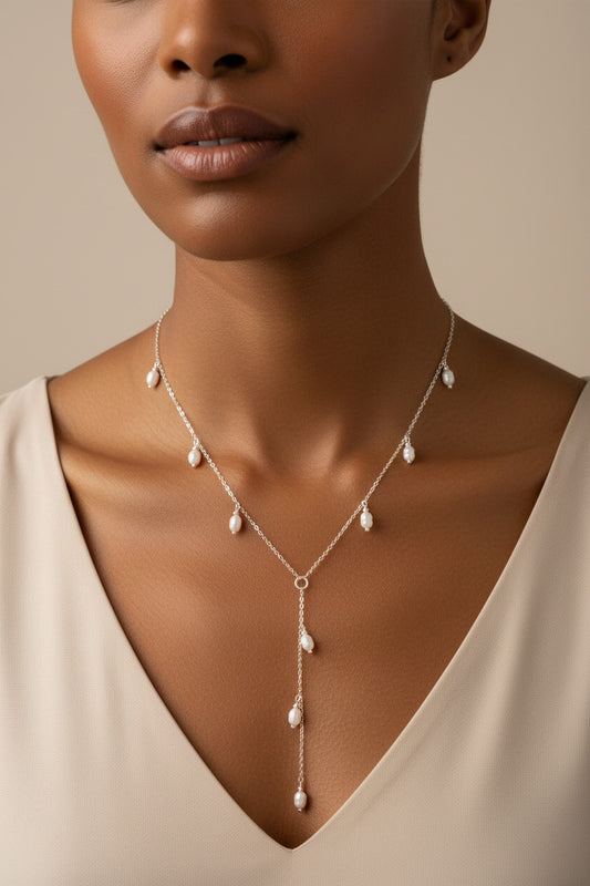 Sterling Silver Freshwater Pearl Y Necklace