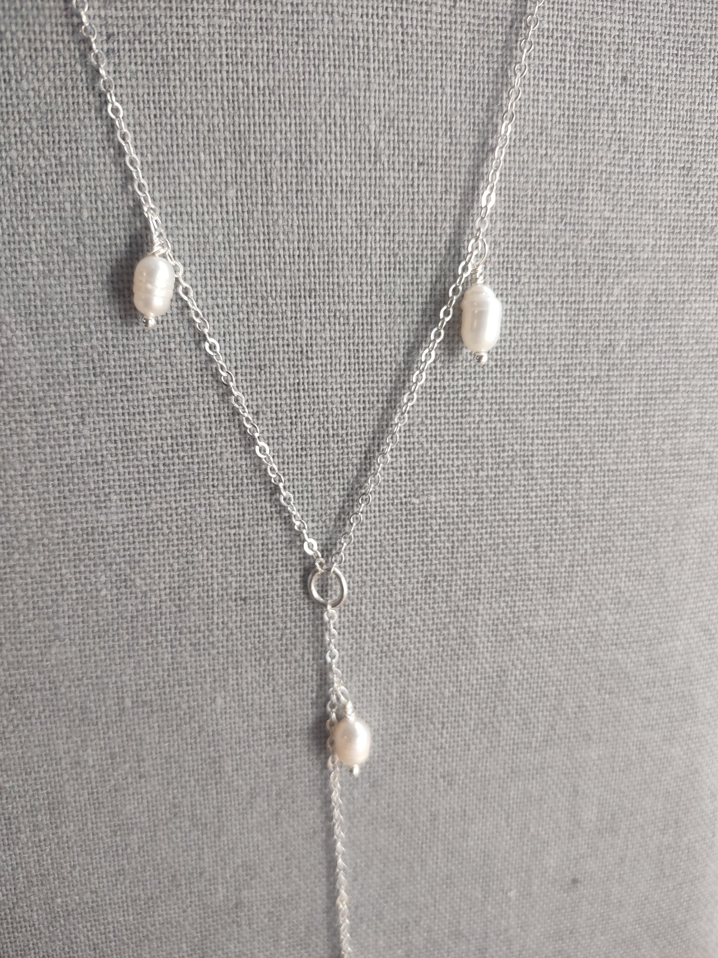 Sterling Silver Freshwater Pearl Y Necklace