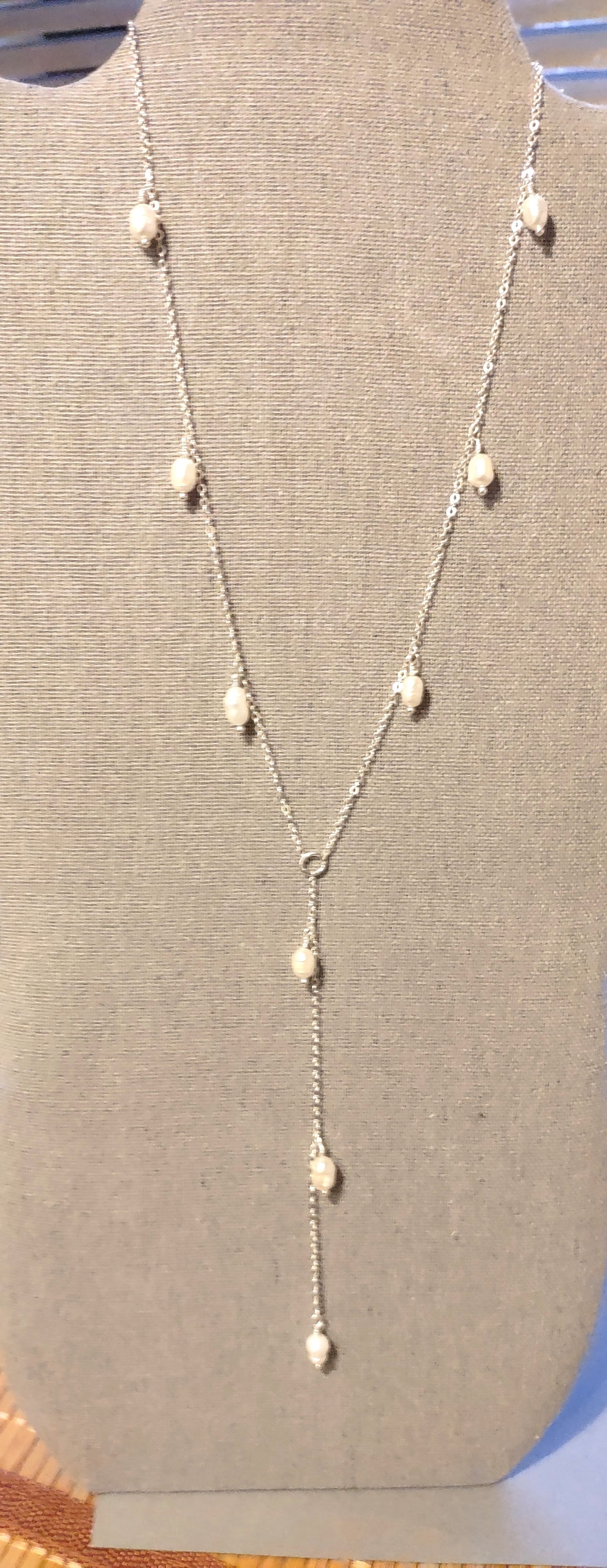 Sterling Silver Freshwater Pearl Y Necklace