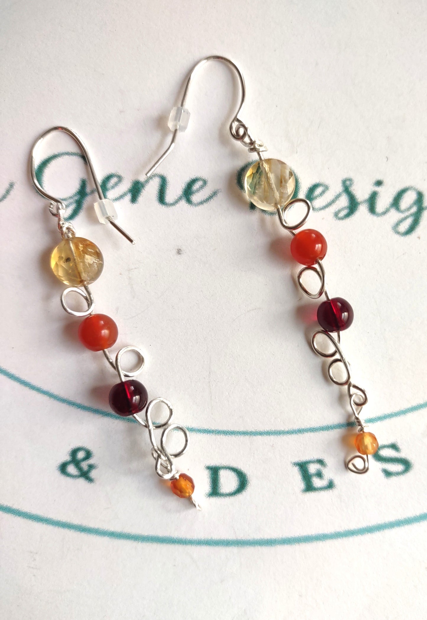 Sterling Silver Beaded Shoulder Duster Earrings - October Heat