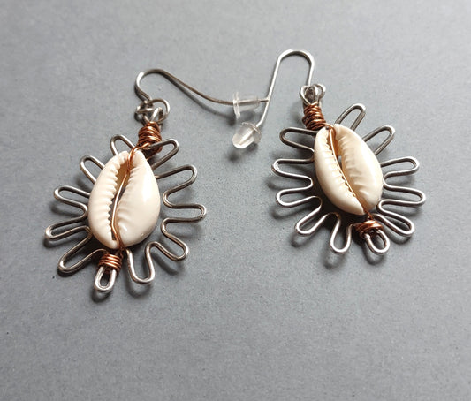 Sun-Inspired Cowrie Shell Earrings